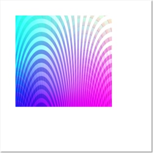 Rainbow Ombre Wave Pattern Posters and Art